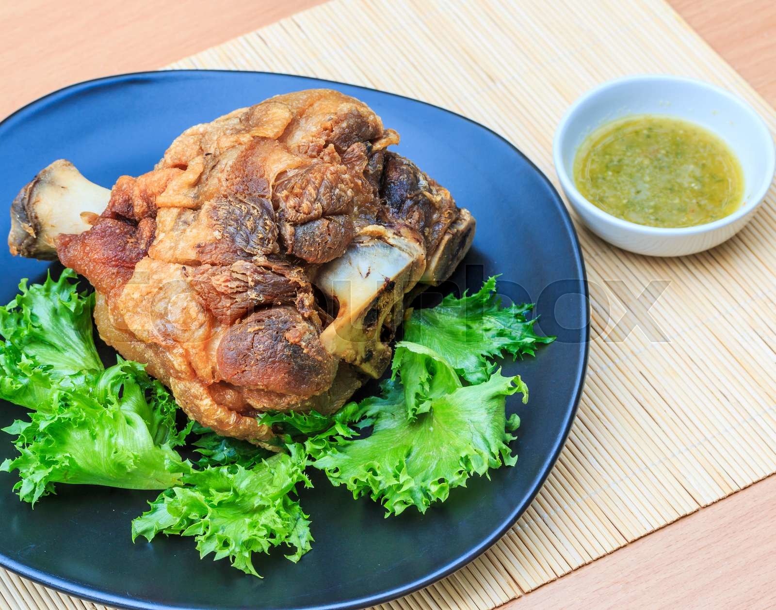 roasted pork knuckle Stock image Colourbox