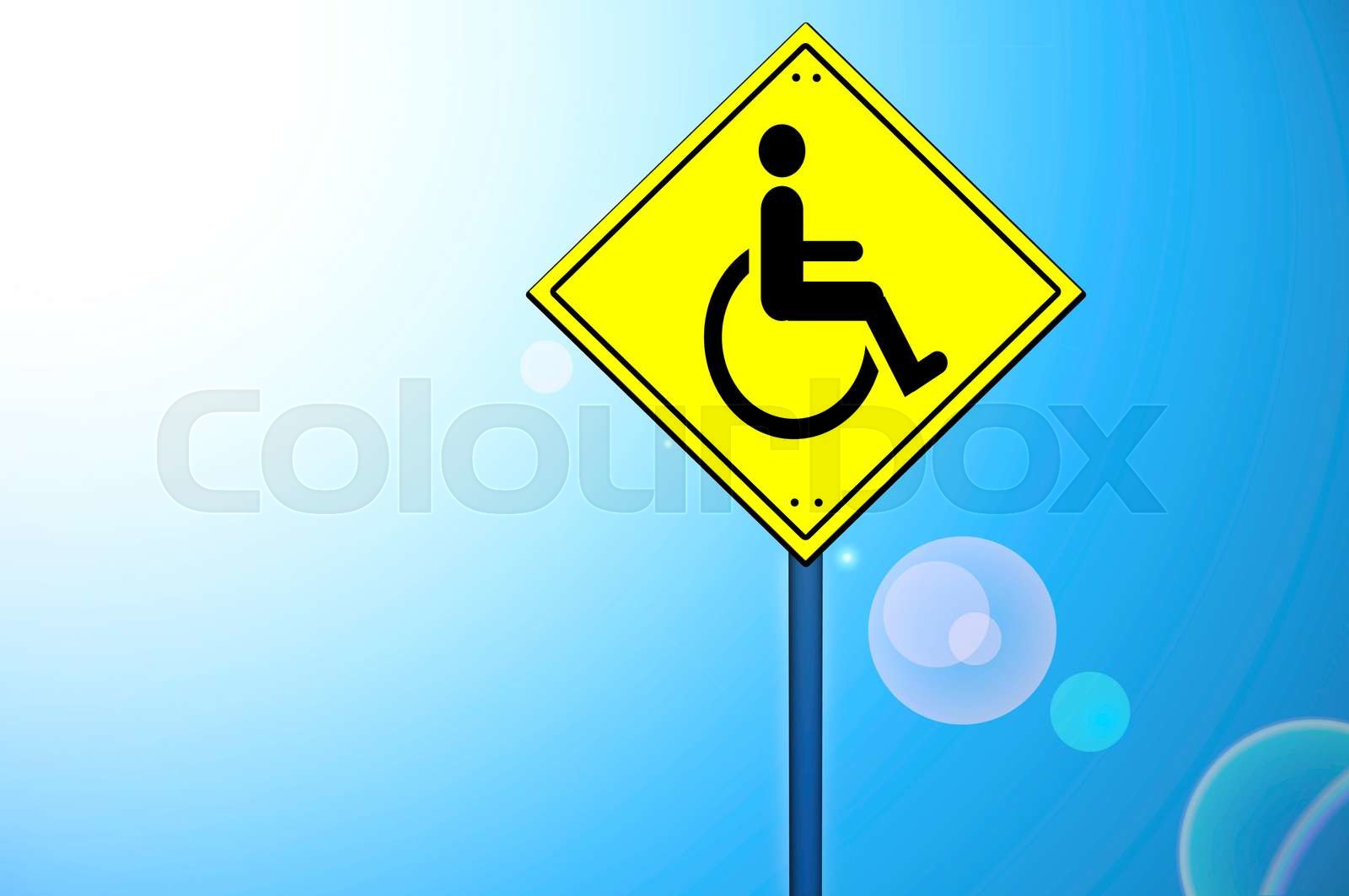 Handicap Sign On Road Sign Stock Image Colourbox Handicap sign on road sign stock image colourbox