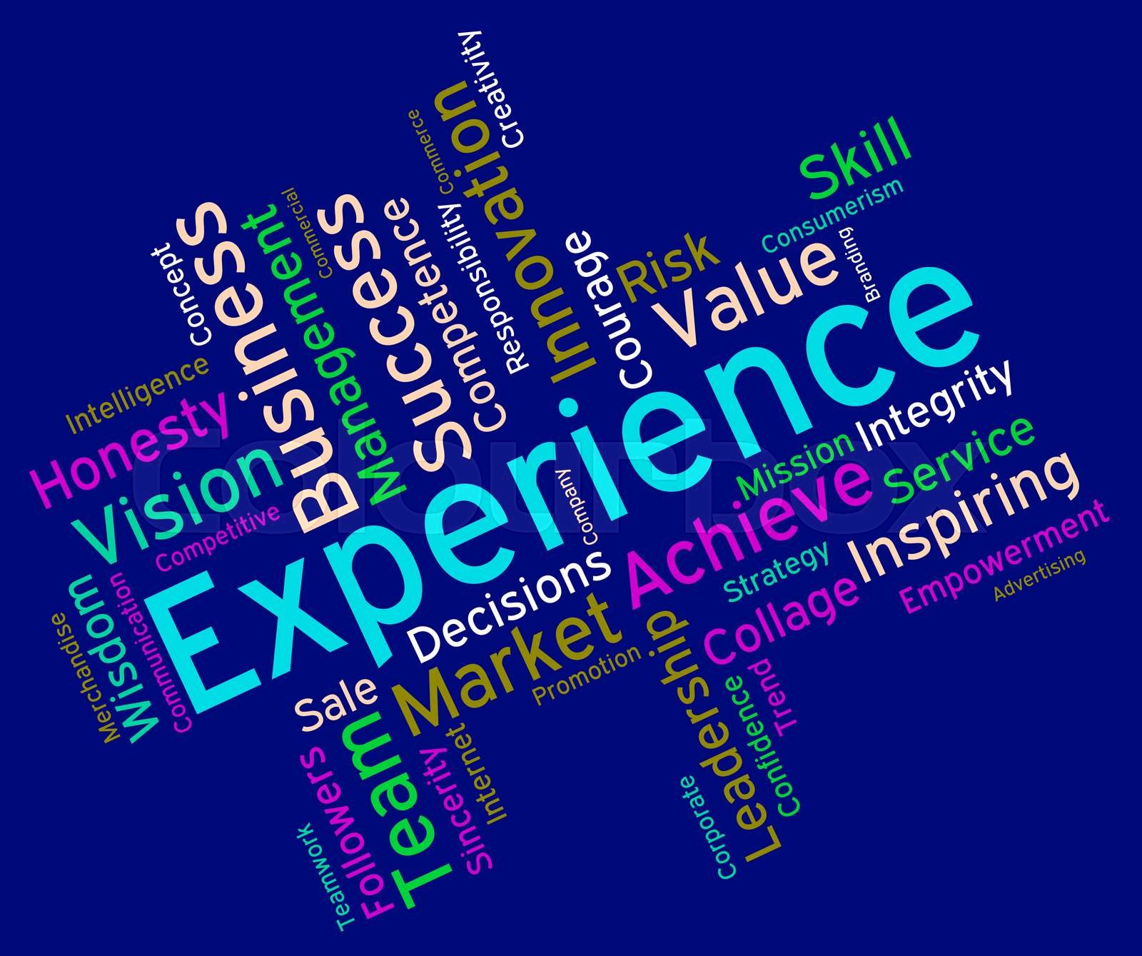 Experience Words Indicates Know How And Competency Stock Image 