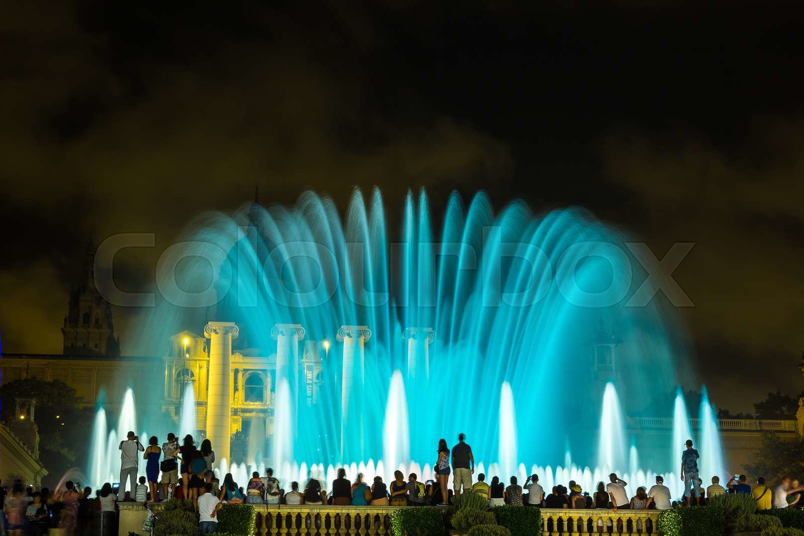 Magic Fountain light show in Barcelona Stock image Colourbox