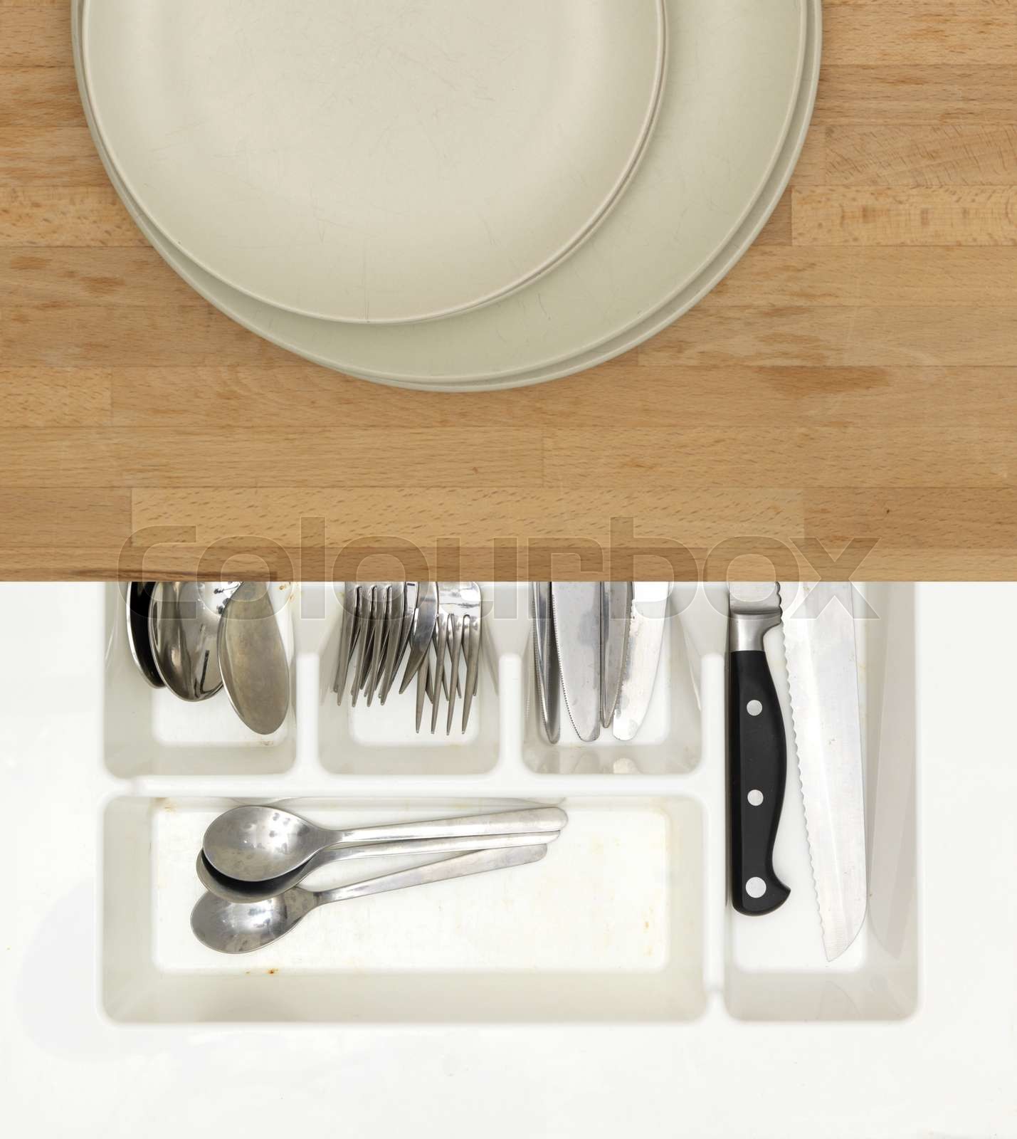 Cutlery Draw Stock image Colourbox