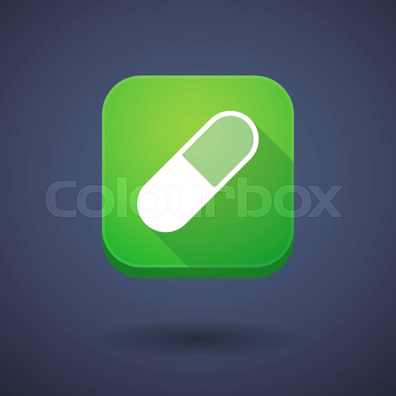 App button with a pill Stock vector Colourbox