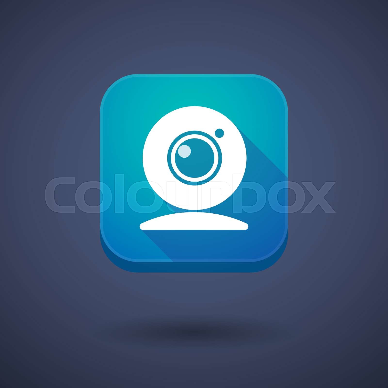 App button with a web cam Stock vector Colourbox