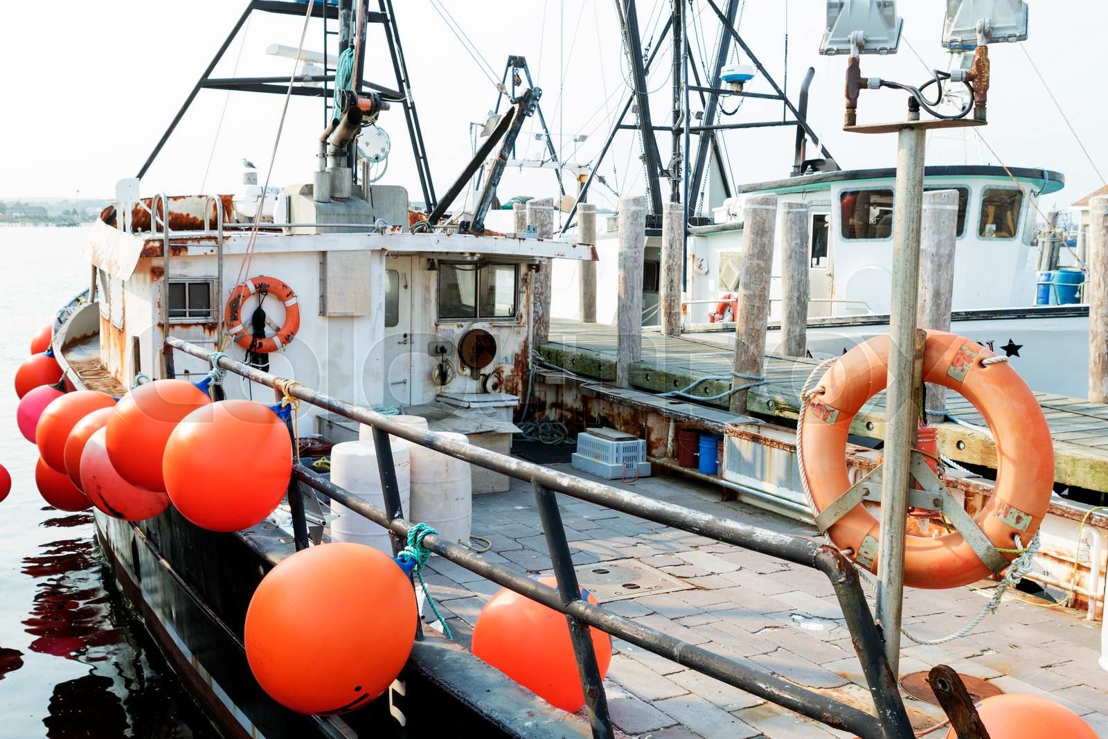 Commercial fishing boat equipment. Stock image Colourbox