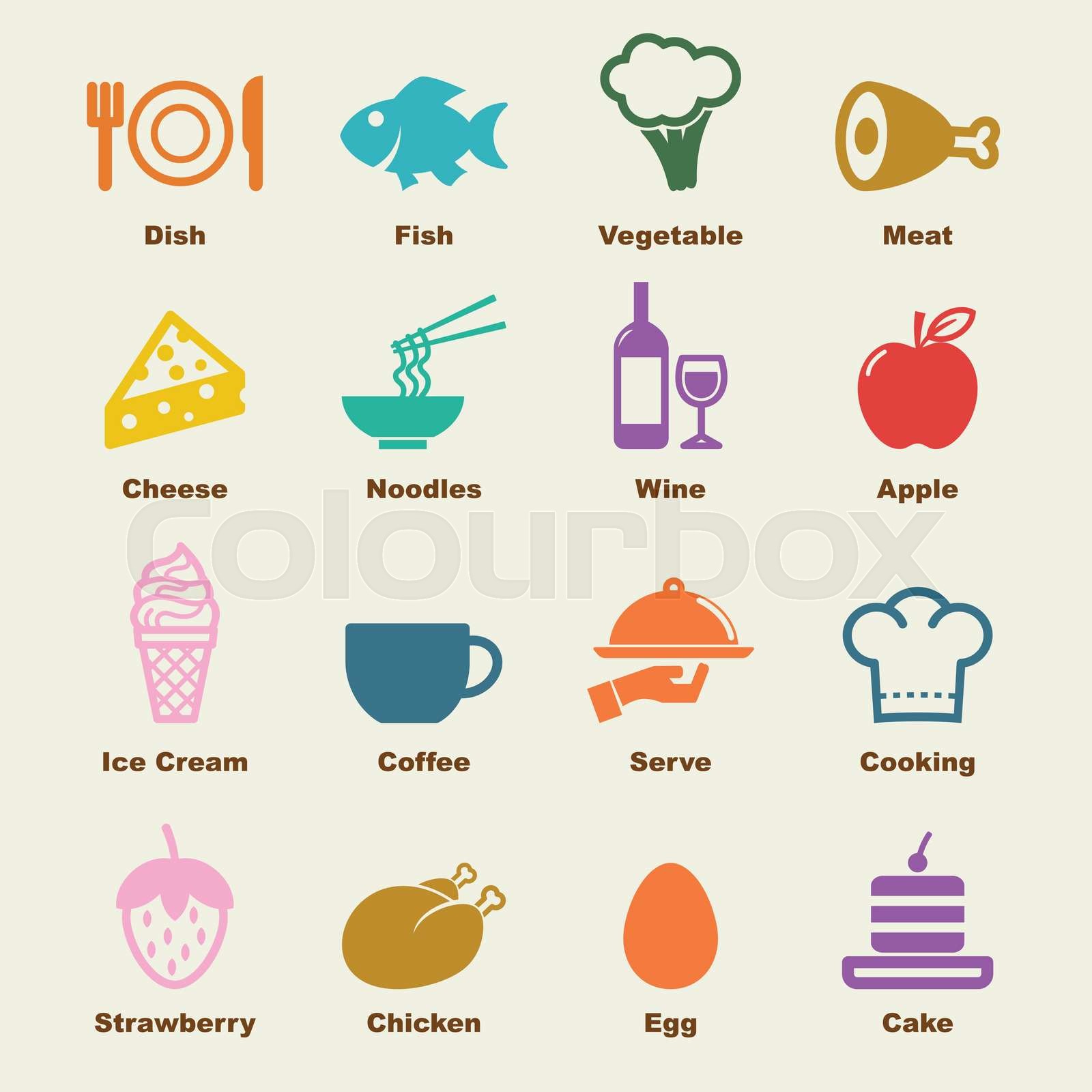 food elements | Stock vector | Colourbox