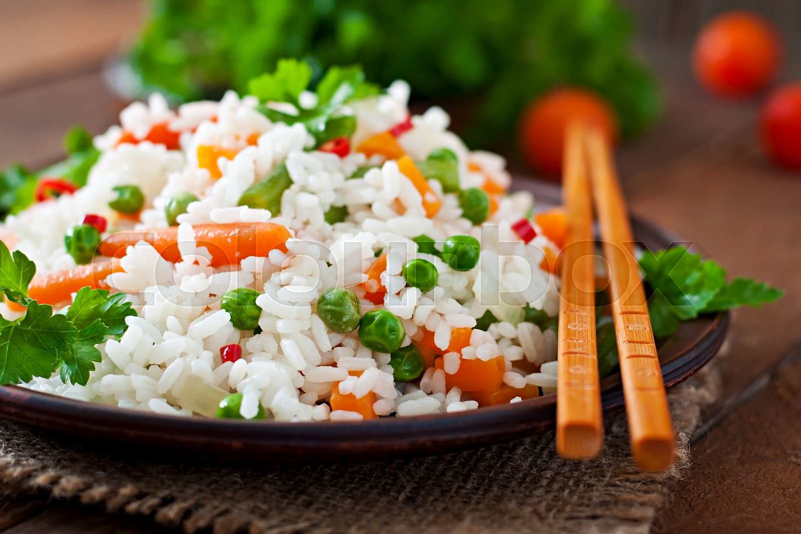 rice with vegetables | Stock image | Colourbox