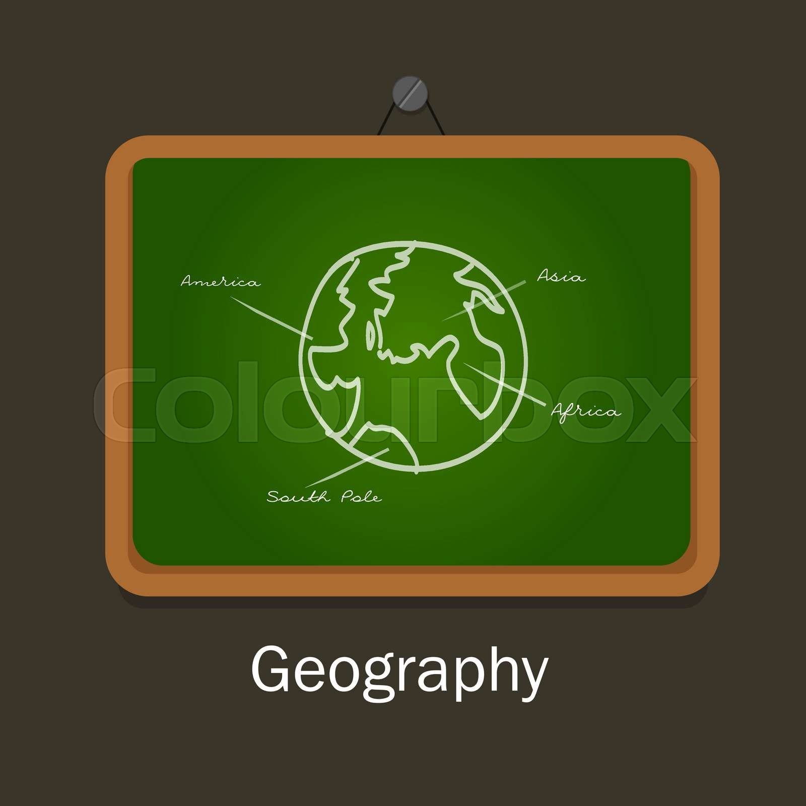 geography school subject study chalk board class earth Stock vector