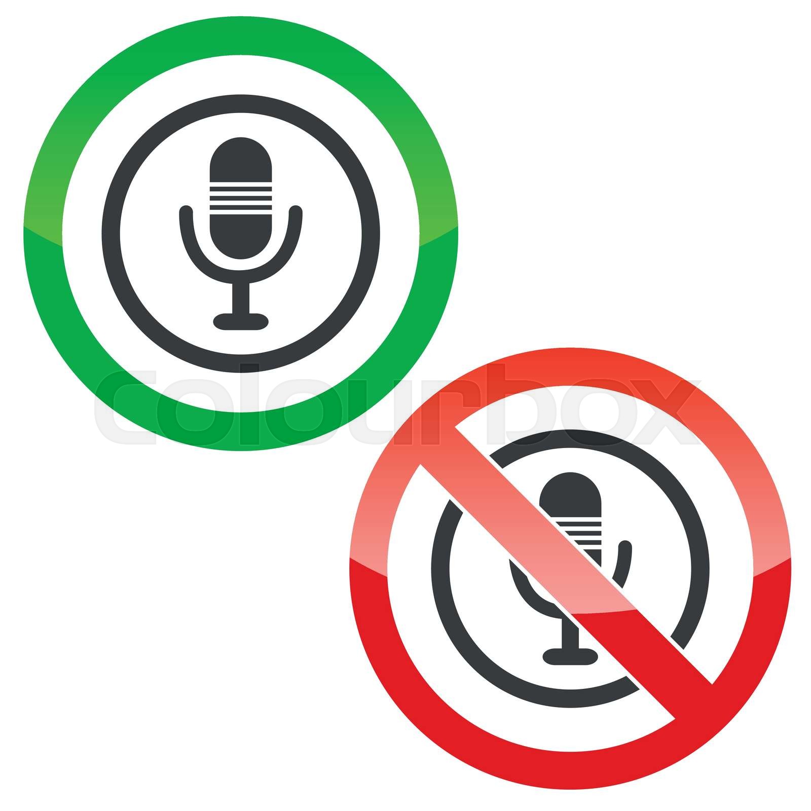 Mic Use Sign Microphone permission signs | Stock vector | Colourbox
