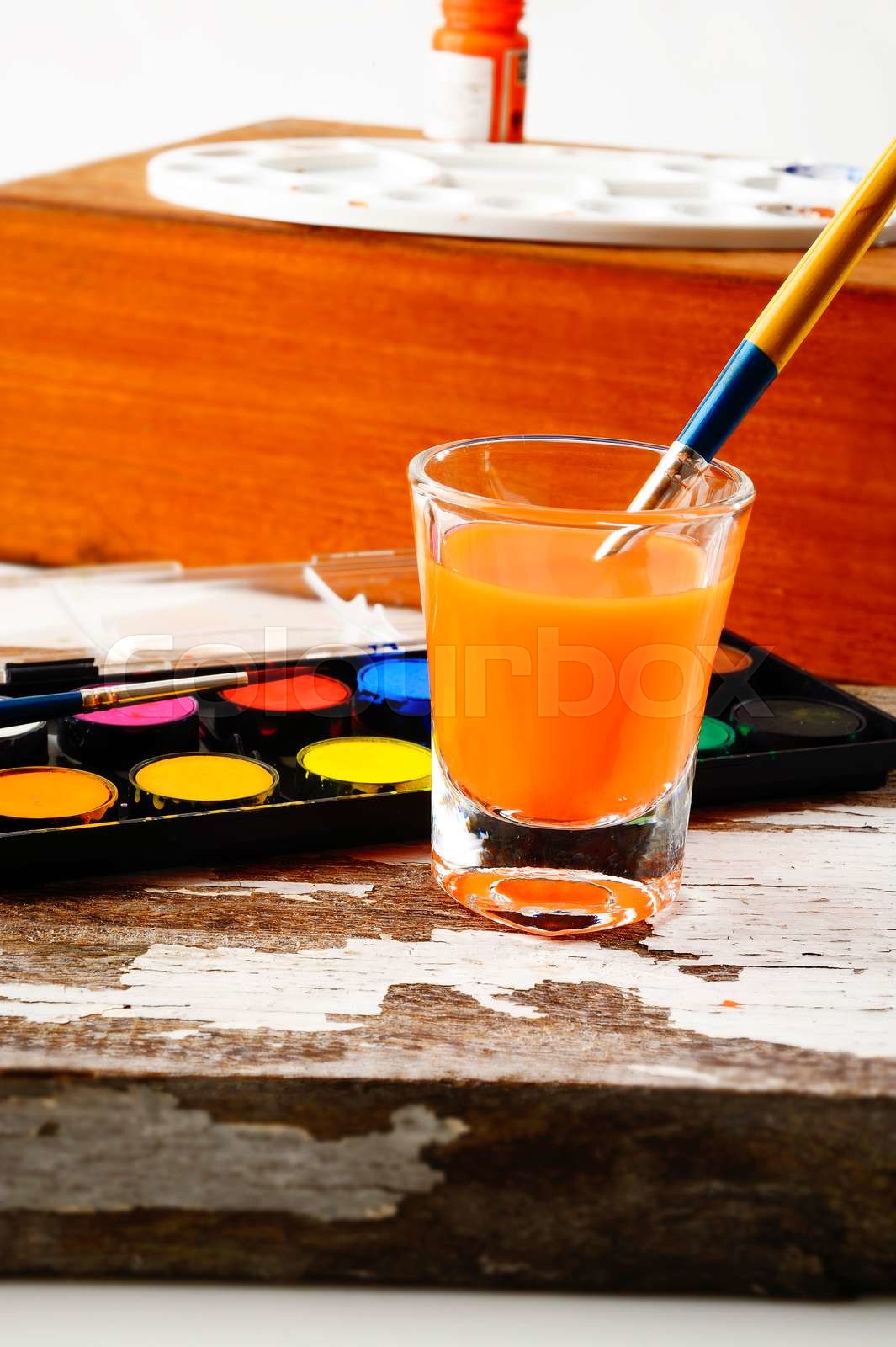 water paint Stock image Colourbox