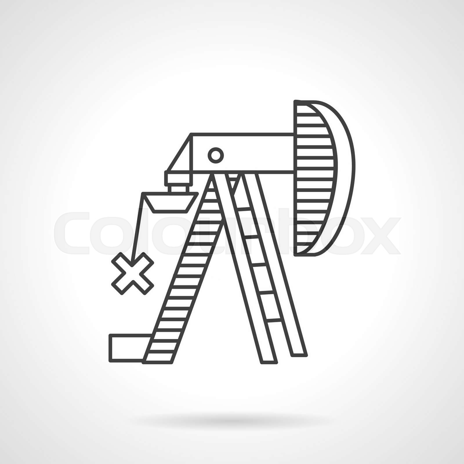 Oil pump jack outline vector icon Stock vector Colourbox