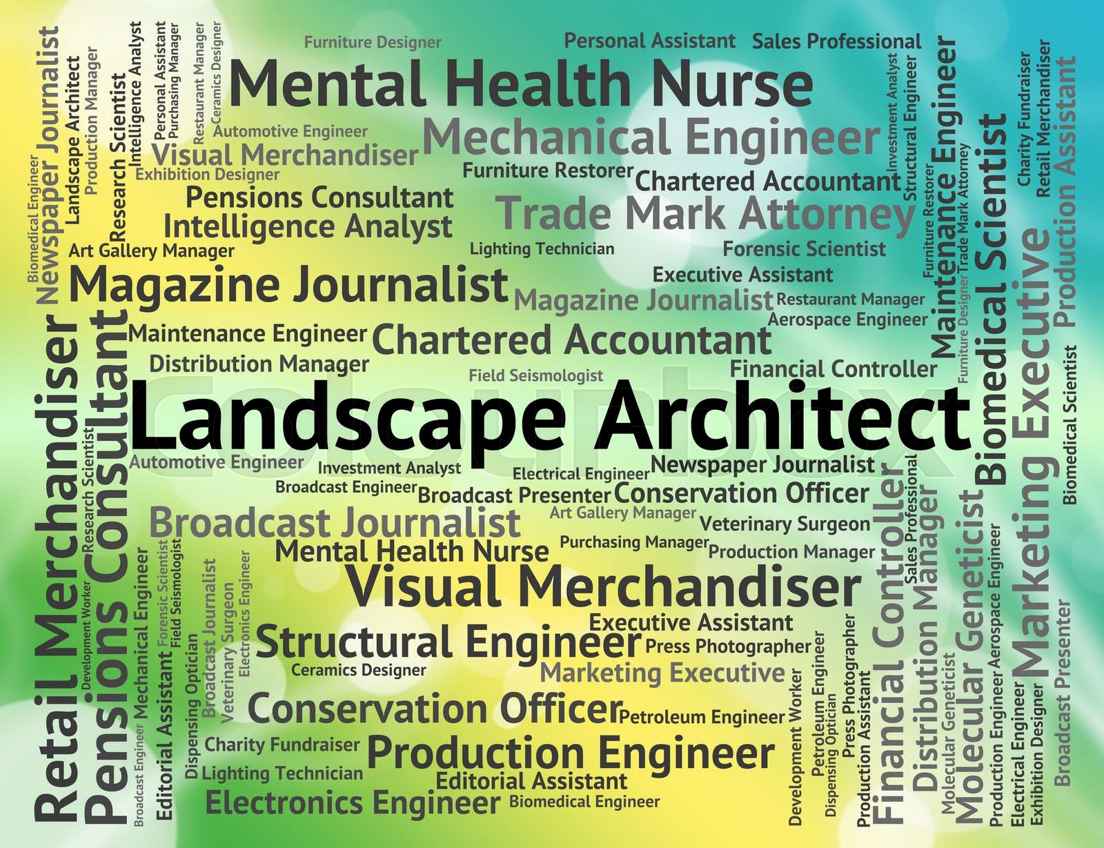Landscape Architect Means Vista Designer And Natural Stock image
