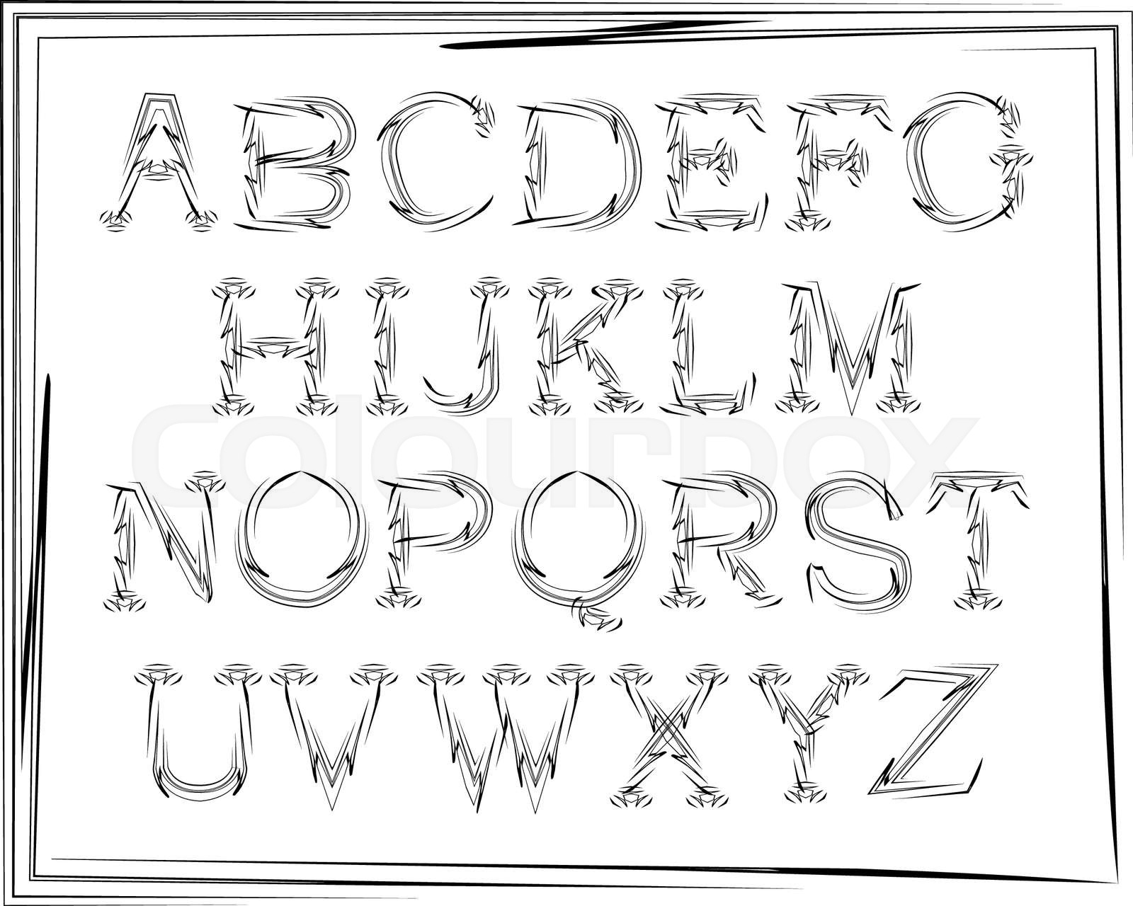 English alphabet cursive Stock vector Colourbox