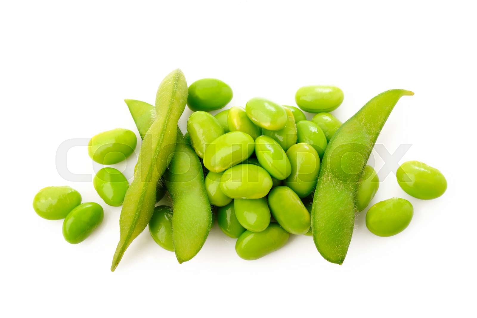 boiled green soy beans Stock image Colourbox