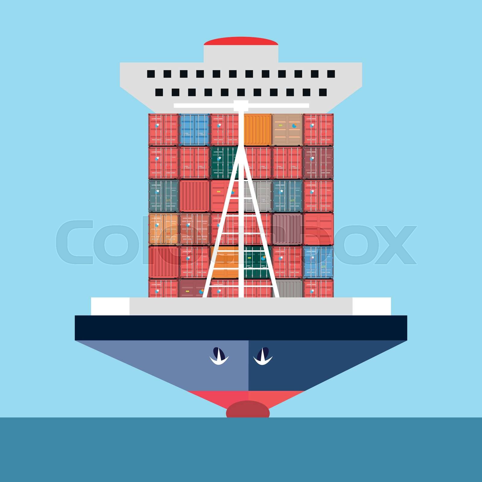 containers ship | Stock vector | Colourbox