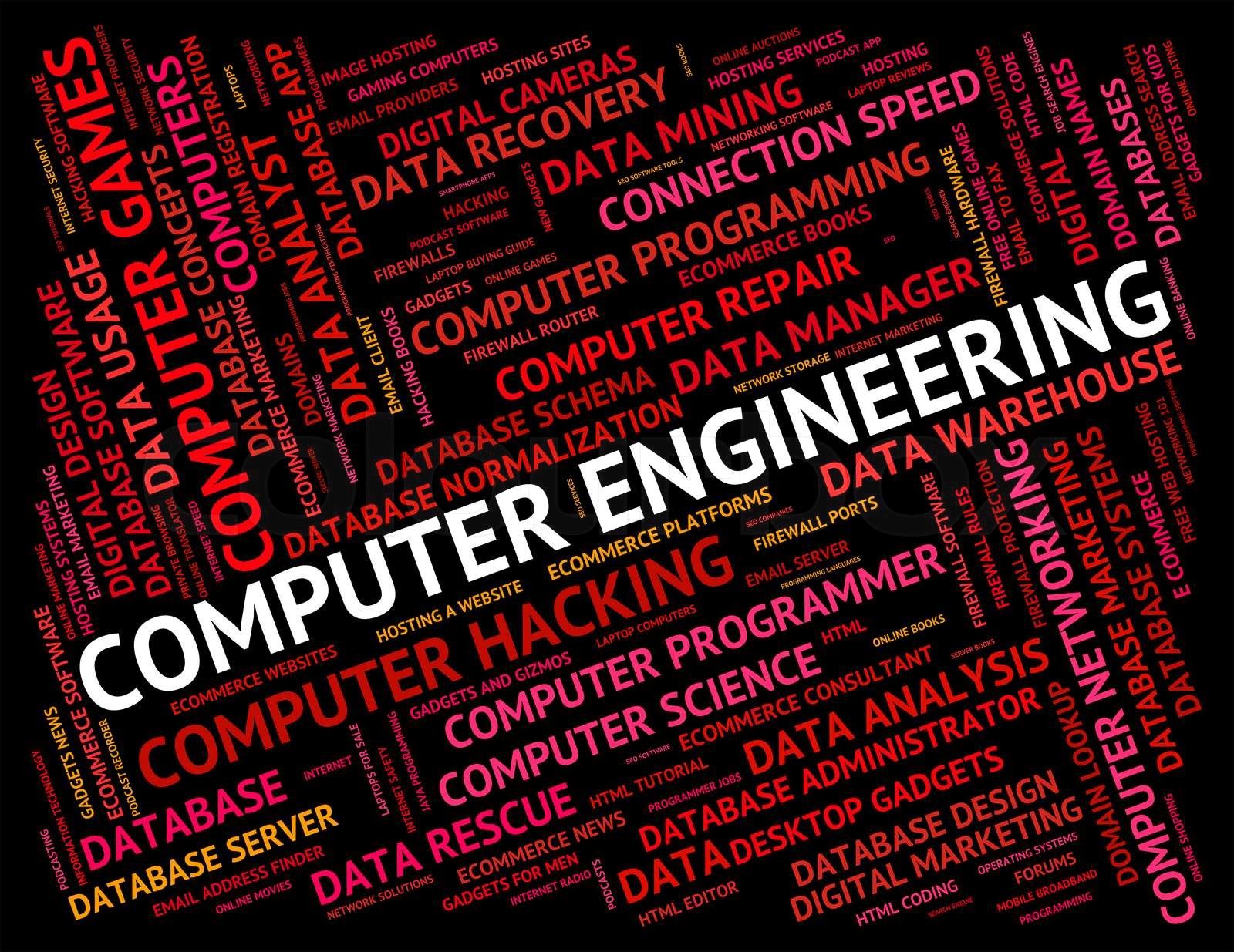 Computer Engineering Represents Digital Word And Web | Stock image ...