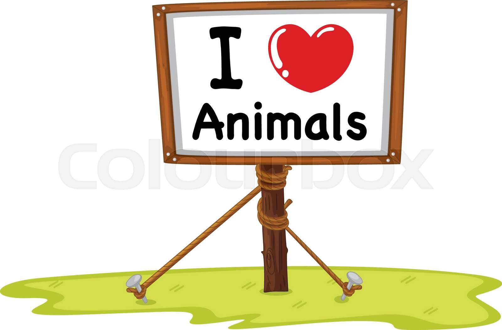I love animal sign | Stock vector | Colourbox