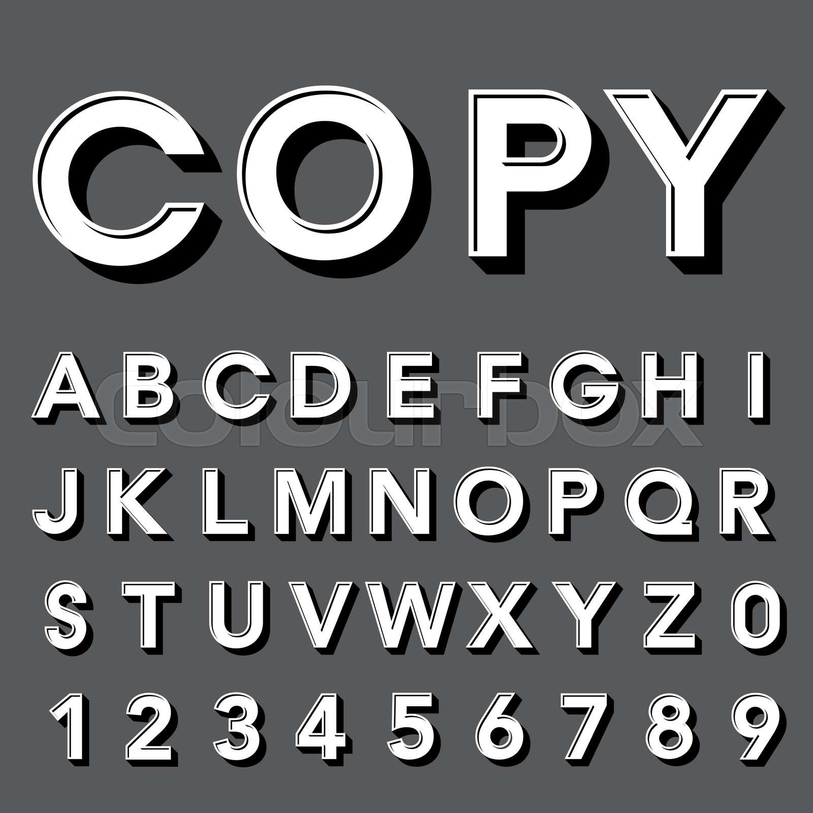 Retro type font, vintage typography Stock vector Colourbox