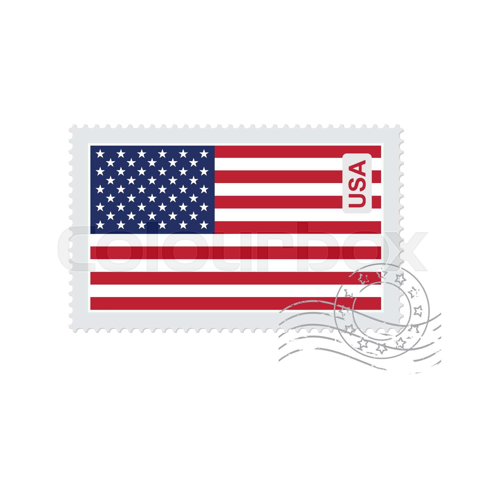 us flag old postage stamp | Stock vector | Colourbox