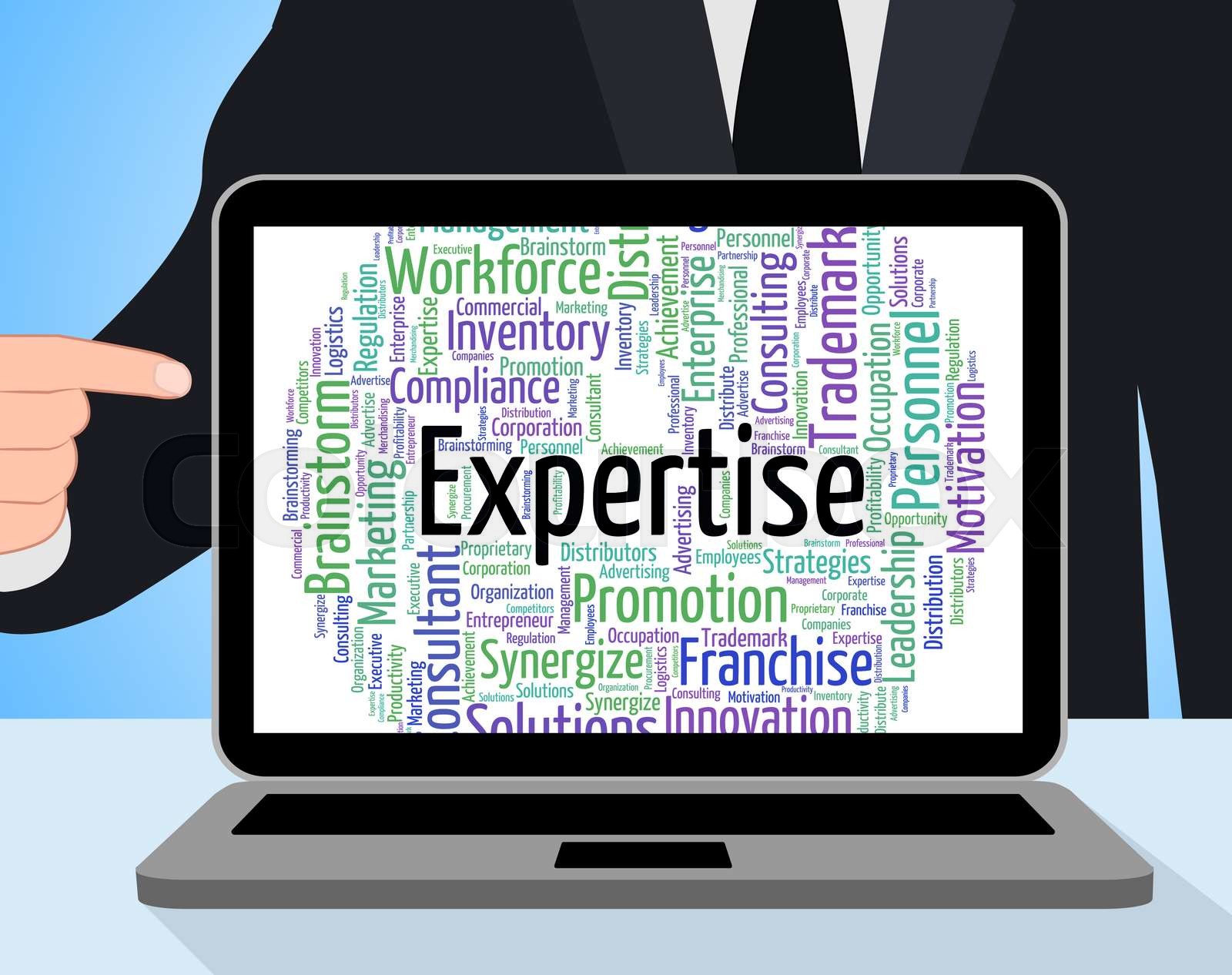 Expertise Word Represents Proficiency Words And Education | Stock image ...