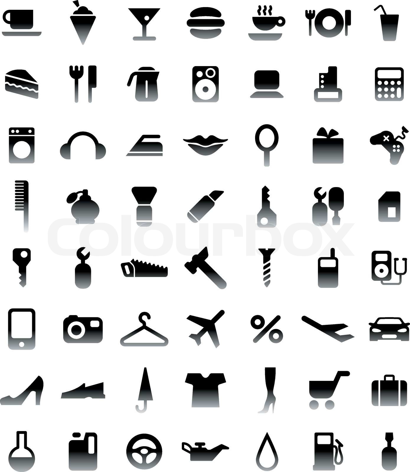 set of pictograms of various consumer issues | Stock vector | Colourbox