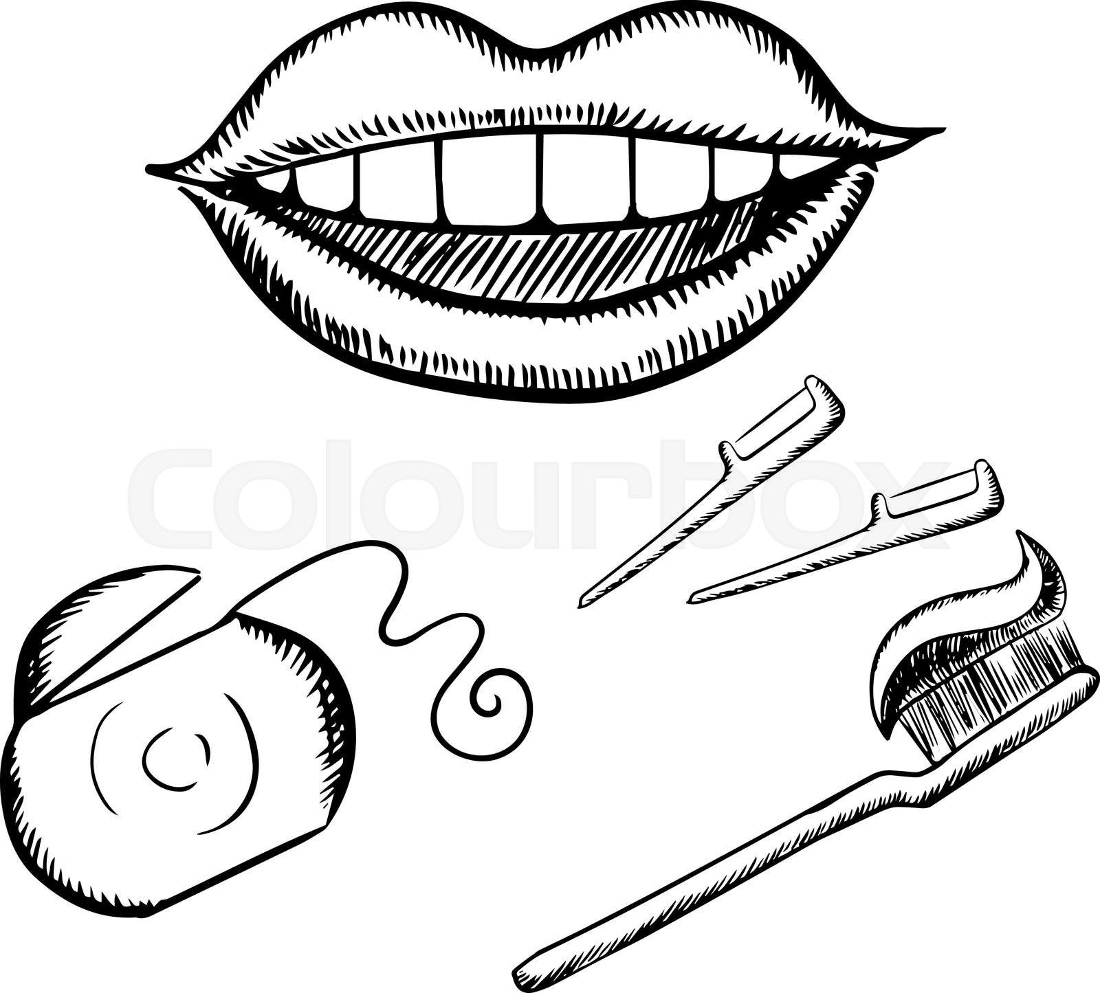 zähne, zahnbürste, fröhlich | Stock-Vektor | Colourbox