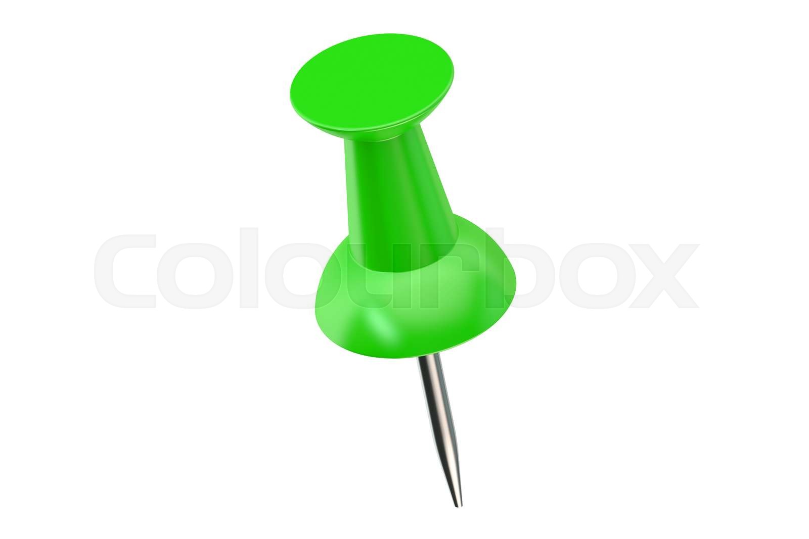green push pin closeup | Stock image | Colourbox