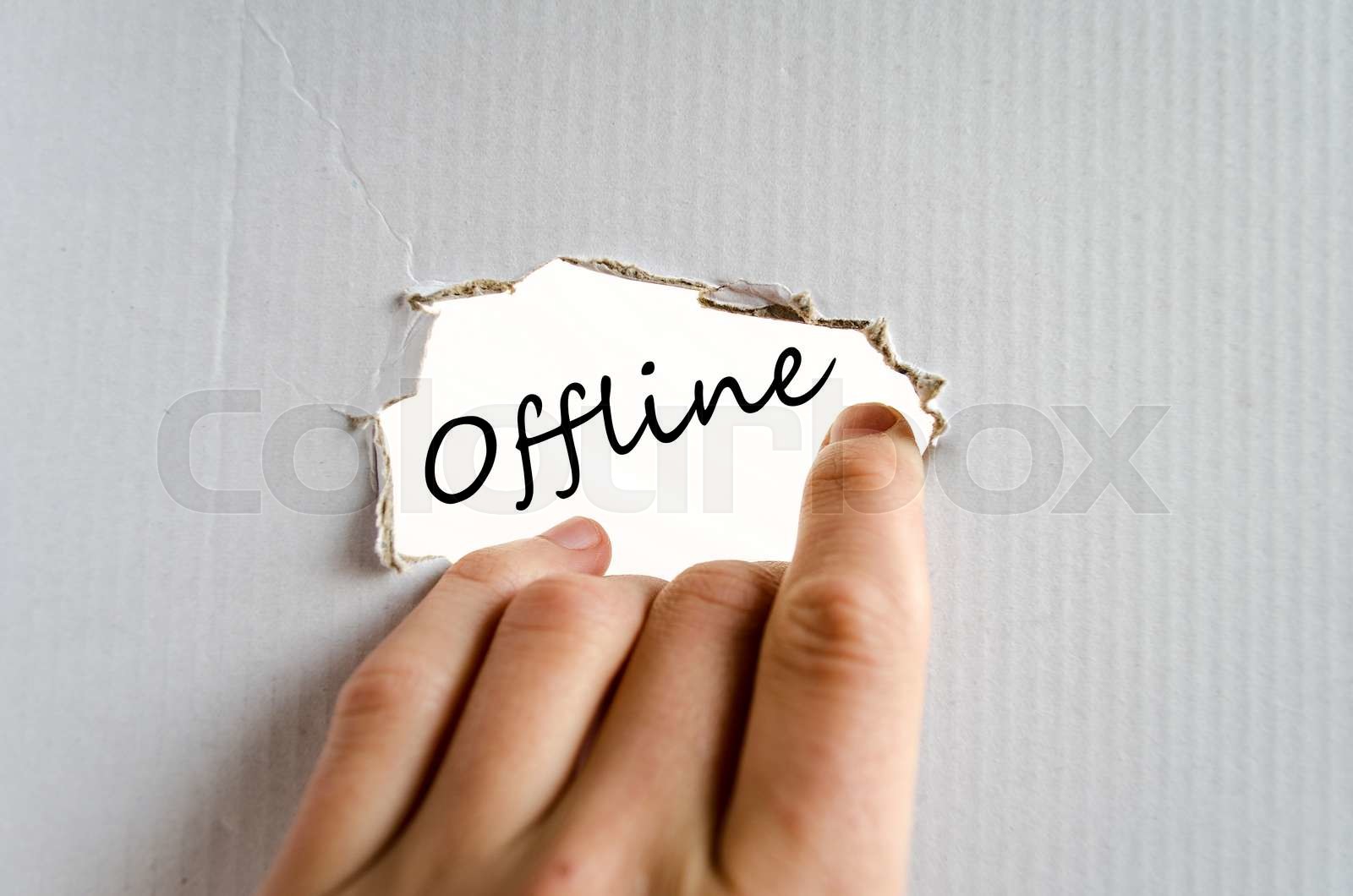 Offline text concept Stock image Colourbox