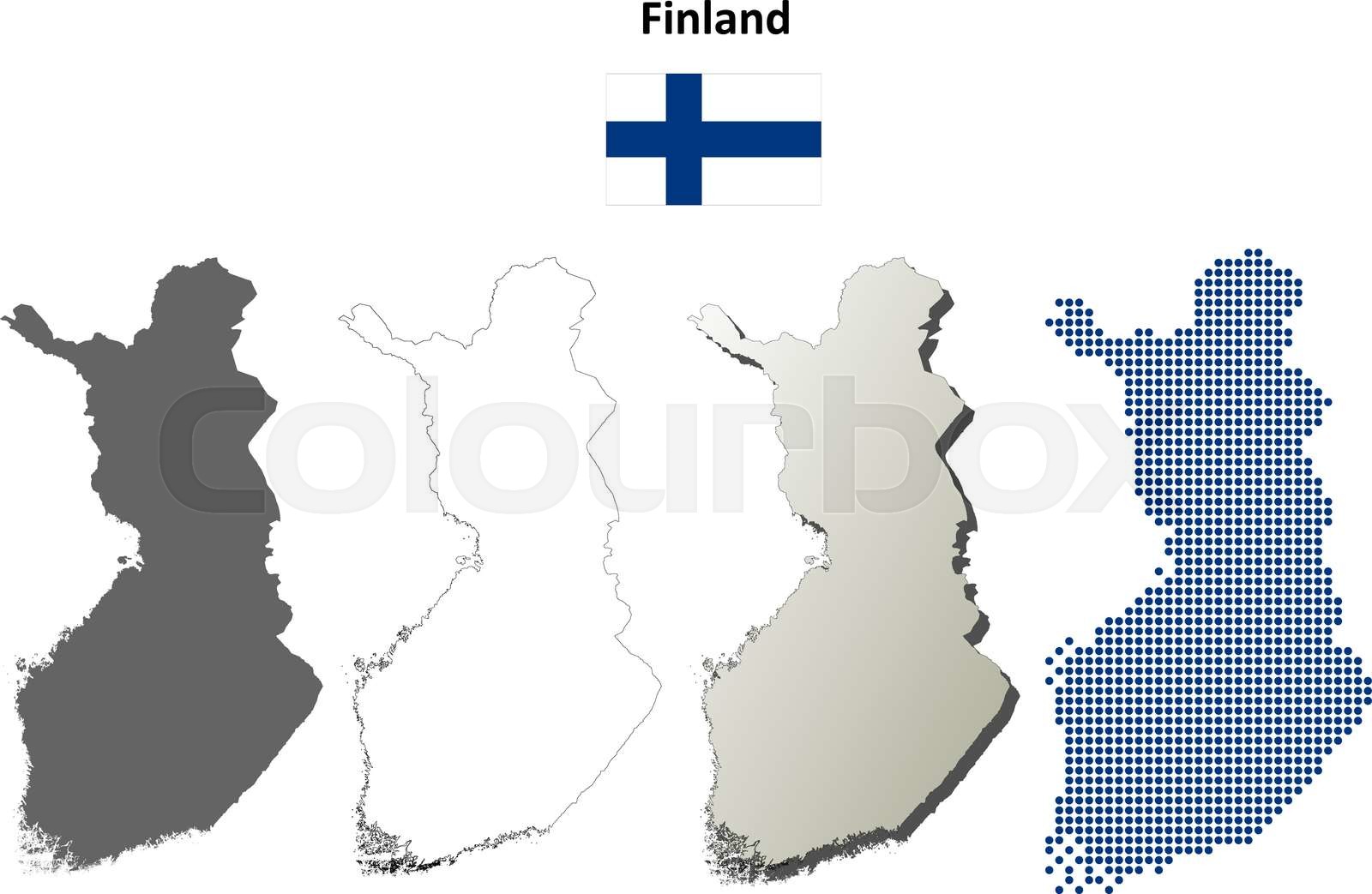 Finland outline map Stock vector Colourbox