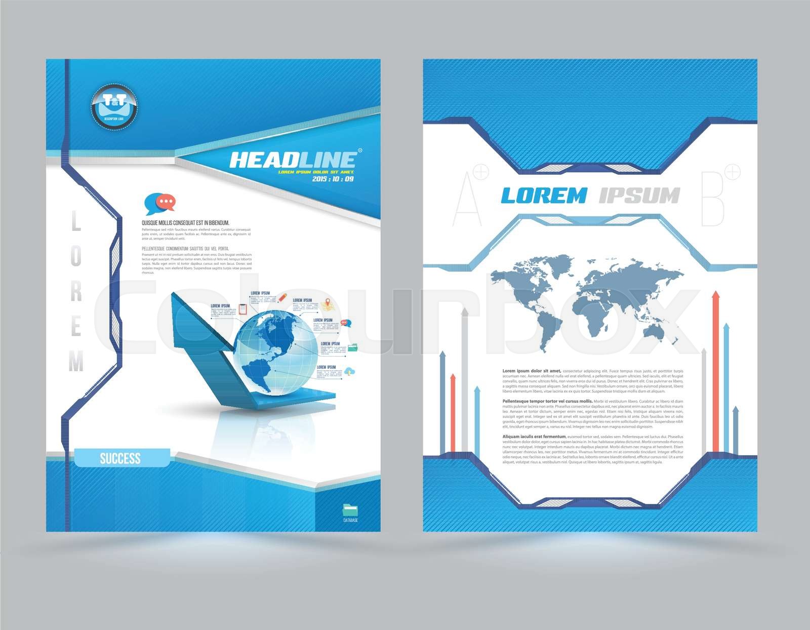 Cover page layout template technology style. | Stock vector | Colourbox