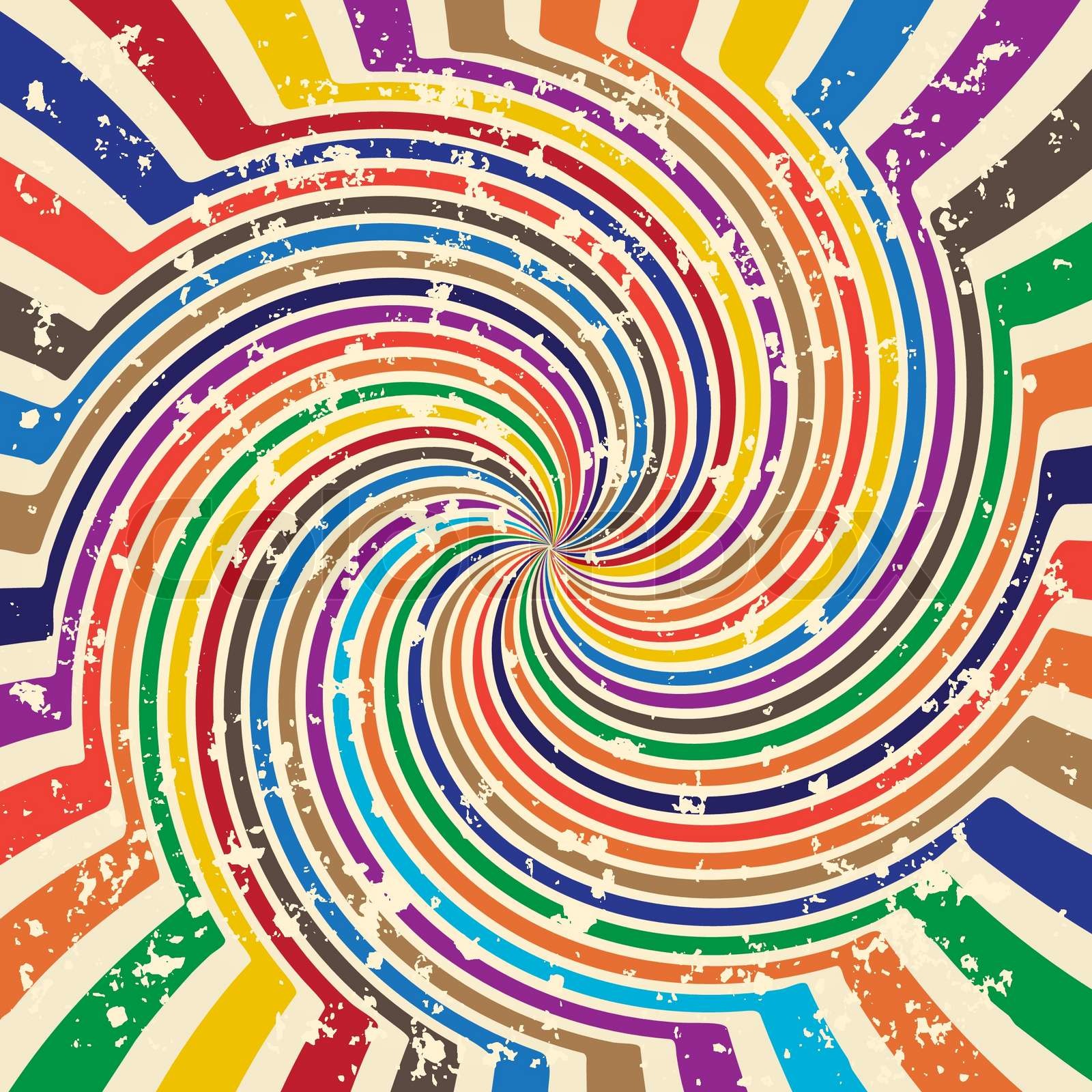 retro background with colored rays | Stock vector | Colourbox