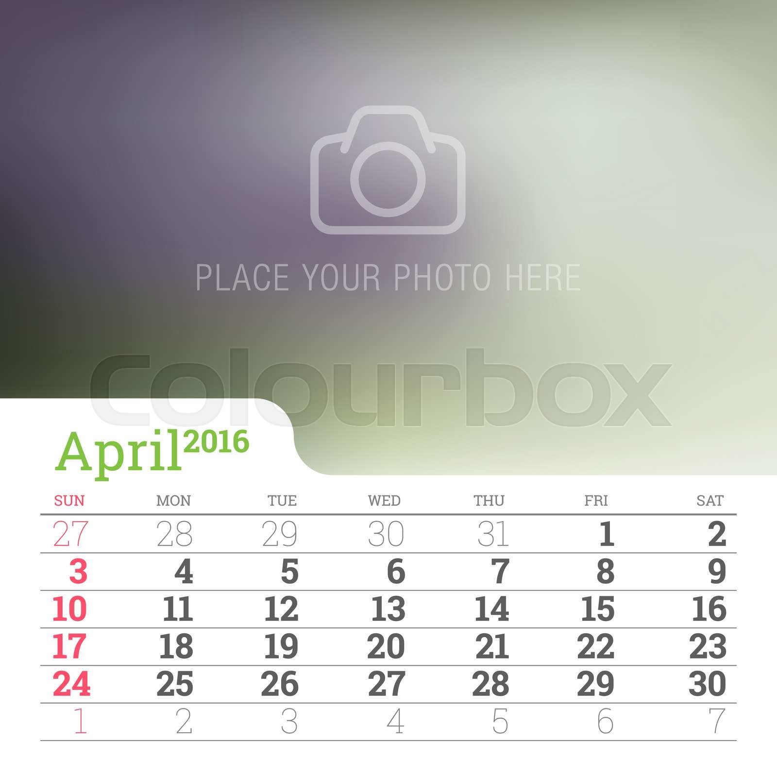 Calendar grid | Stock vector | Colourbox