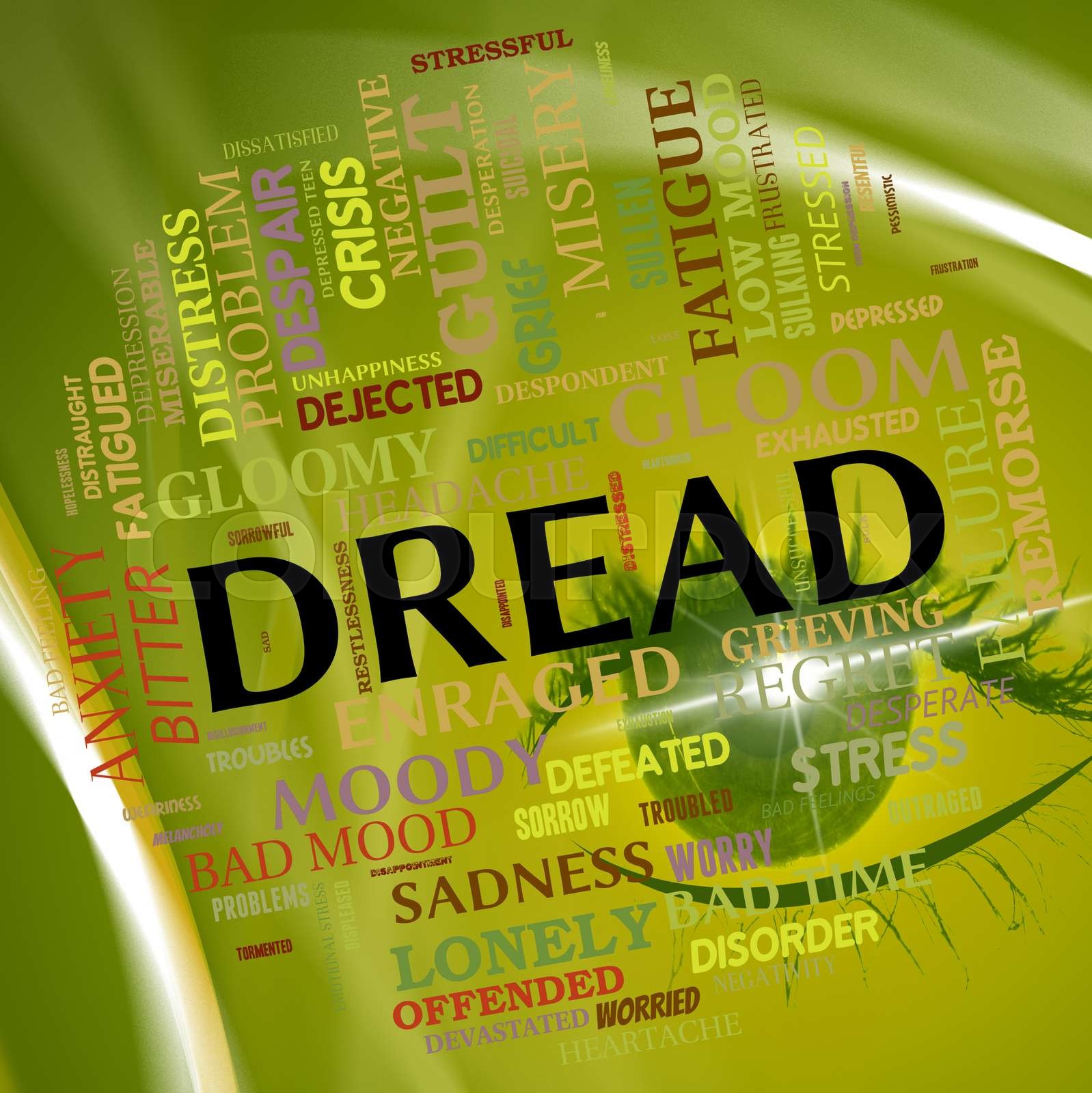 Dread Word Indicates Terrified Fear And Dreading | Stock image | Colourbox