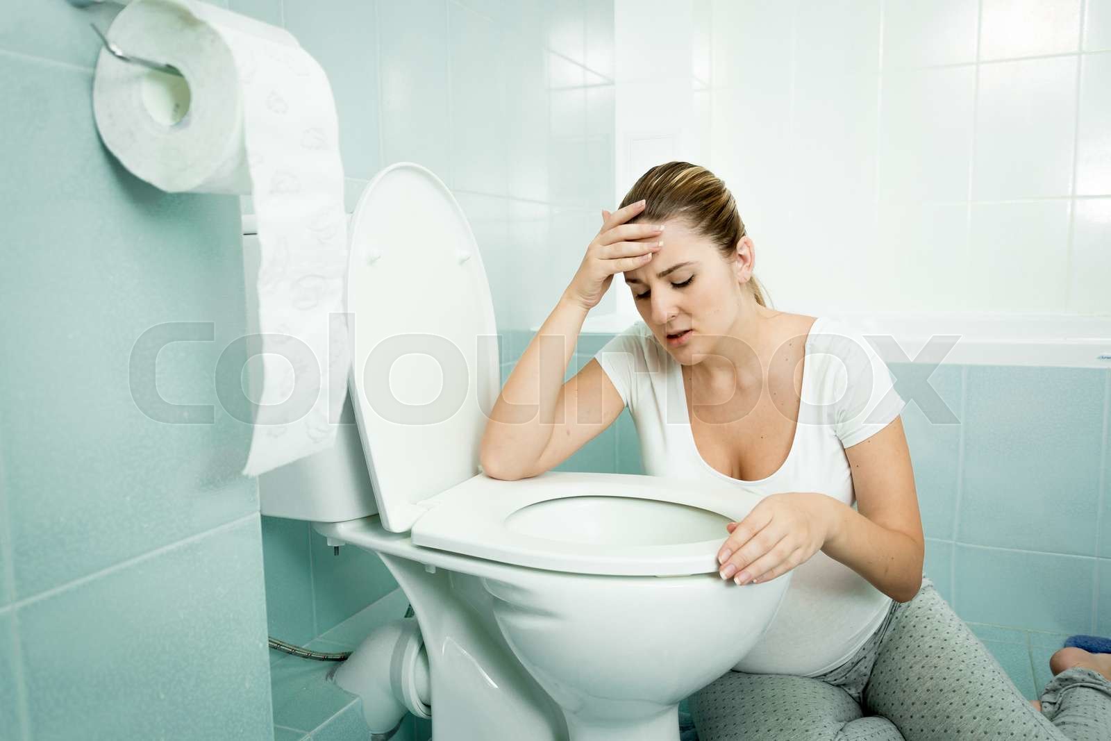 Pregnant On Toilet