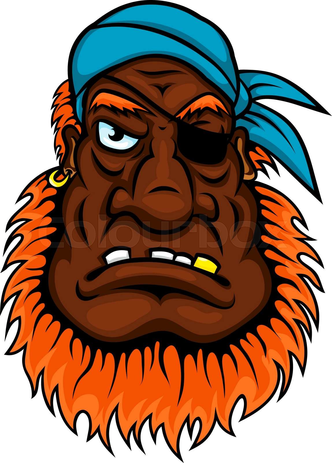Grim evil looking one eyed pirate Stock vector Colourbox