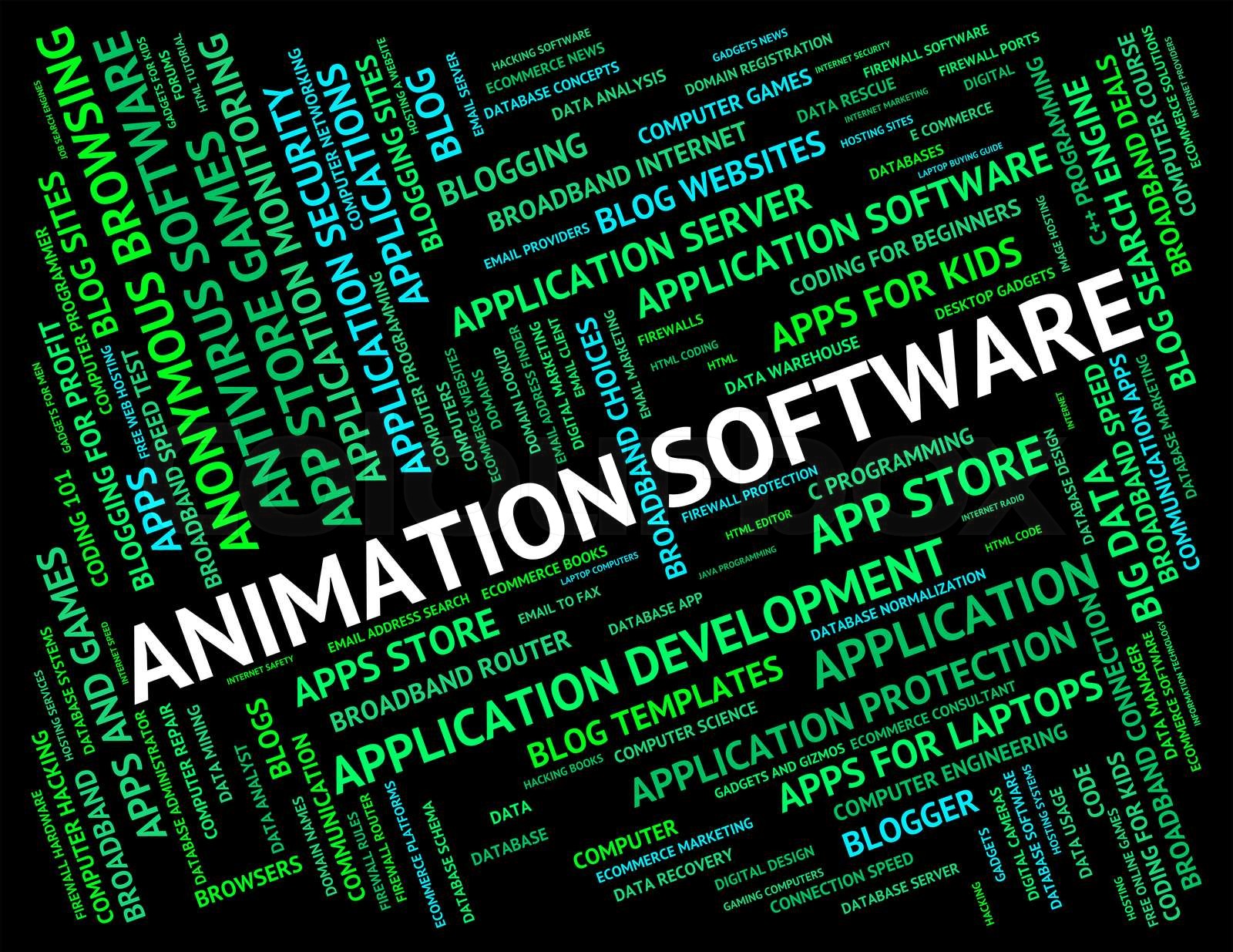 Animation Software Represents Animated Programming And Programs | Stock ...