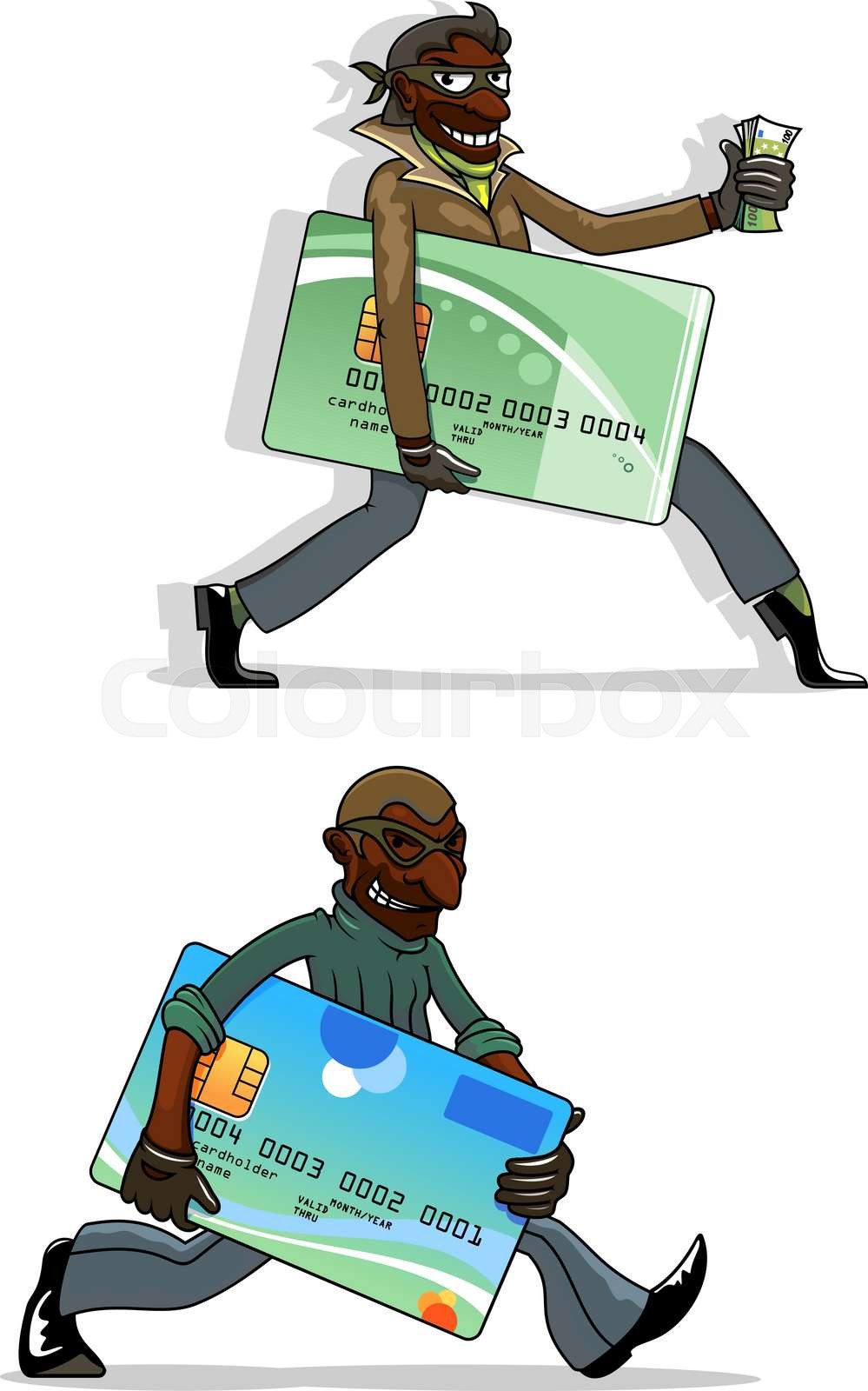 Cartoon Thieves With Bank Cards And Money Stock Vector Colourbox Cartoon Thieves With Bank Cards And Money Stock Vector Colourbox