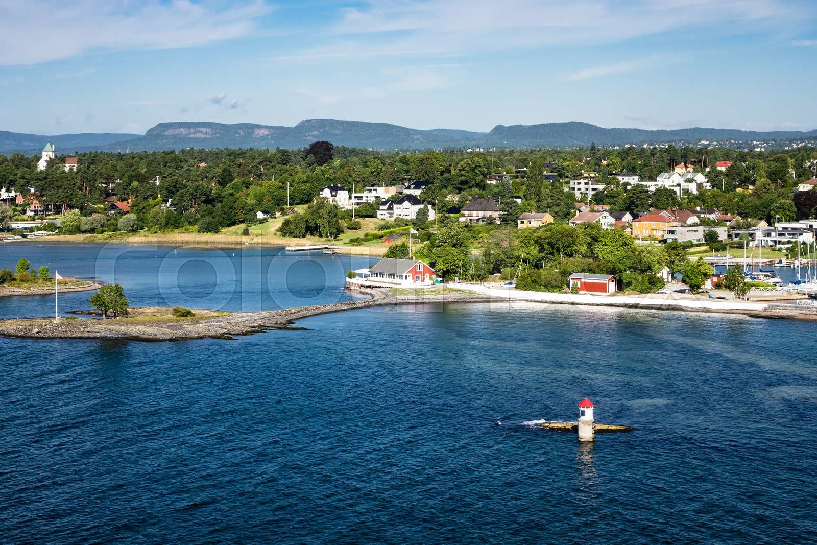 Lighthouse in the Oslofjord Stock image Colourbox