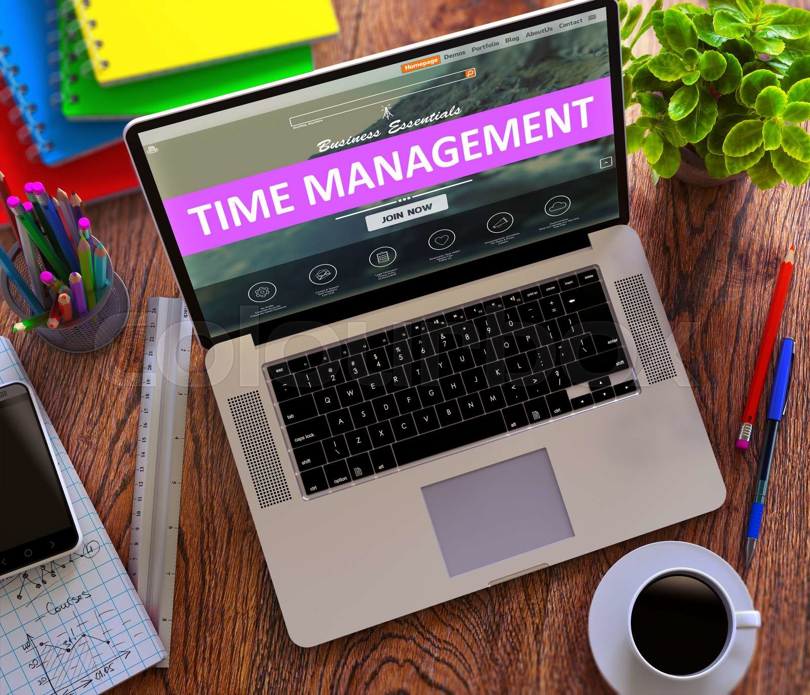Time Management. Online Working Concept. Stock image Colourbox