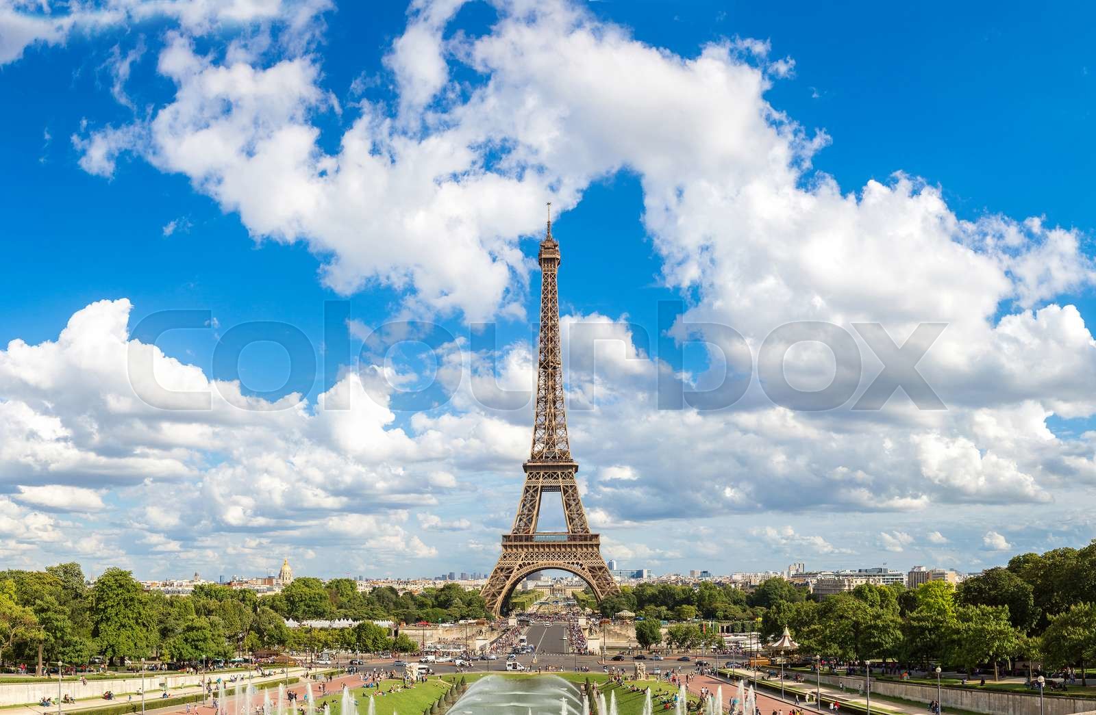 Panoramic view of Eiffel Tower in Paris | Stock image | Colourbox