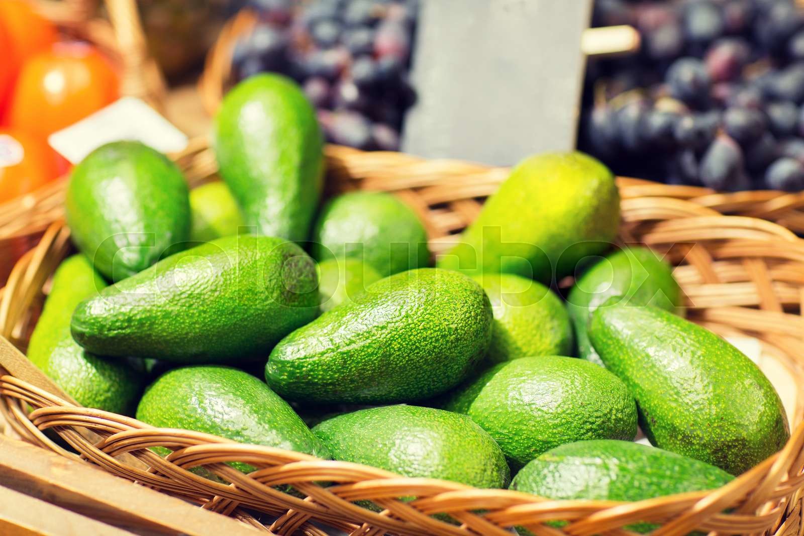 Avocado In Basket At Food Market Stock Image Colourbox Avocado in basket at food market stock image colourbox