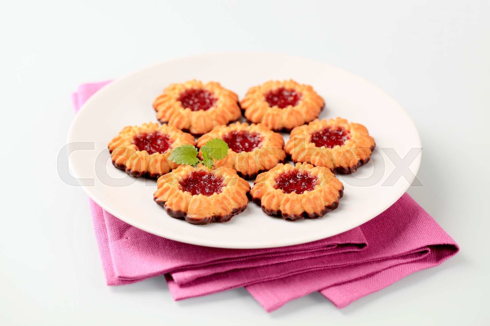 Jam Spritz Cookies Stock image Colourbox