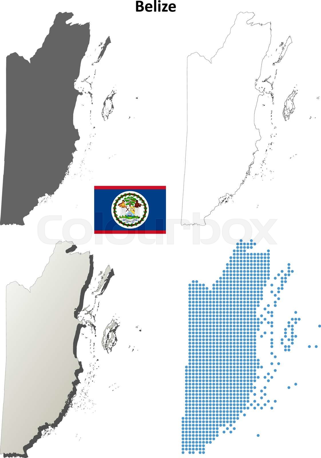 Belize outline map set | Stock vector | Colourbox