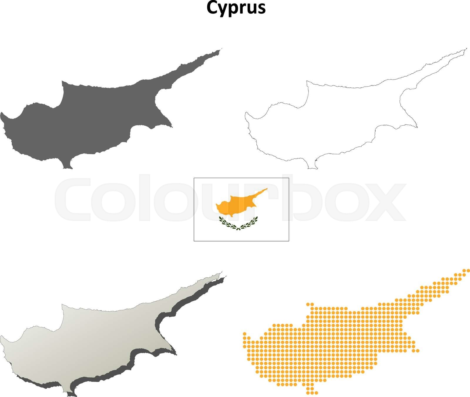 Cyprus Outline Map Set Stock Vector Colourbox Cyprus Outline Map Set Stock Vector Colourbox