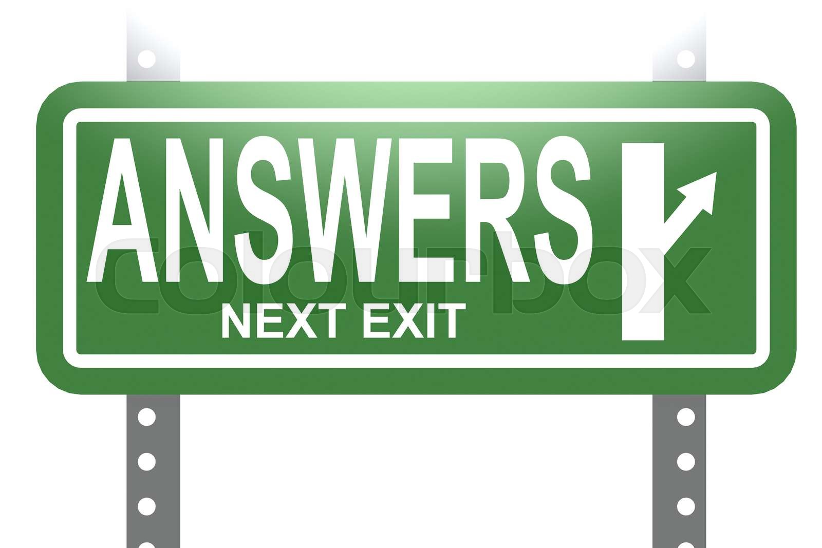 Answer Green Sign Board Isolated Stock Image Colourbox Answer Green Sign Board Isolated Stock Image Colourbox
