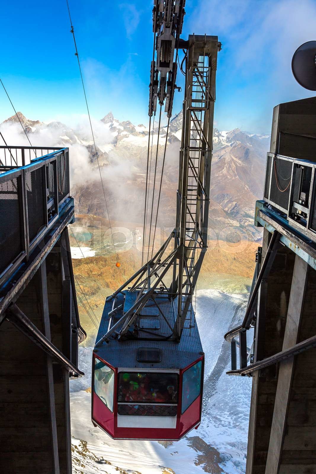 Cable car to Matterhorn in Zermatt Stock image Colourbox