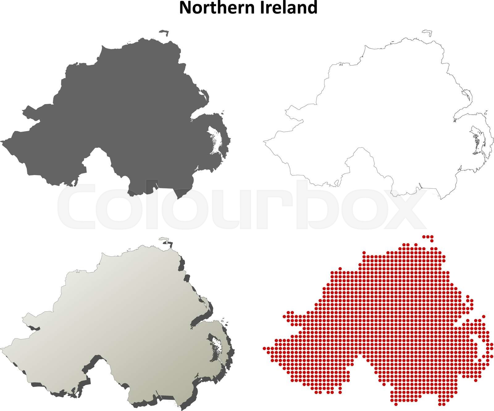Northern Ireland outline map set | Stock vector | Colourbox