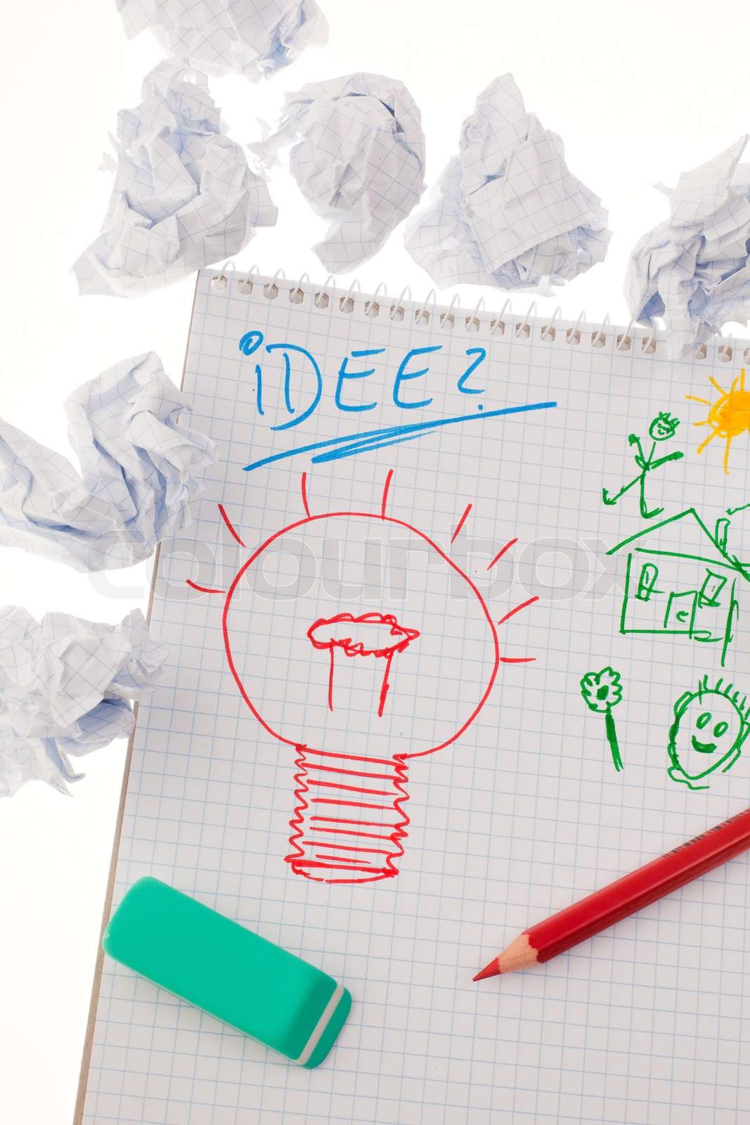 Pære til tegning som et symbol på nye ideer . | Stock foto | Colourbox