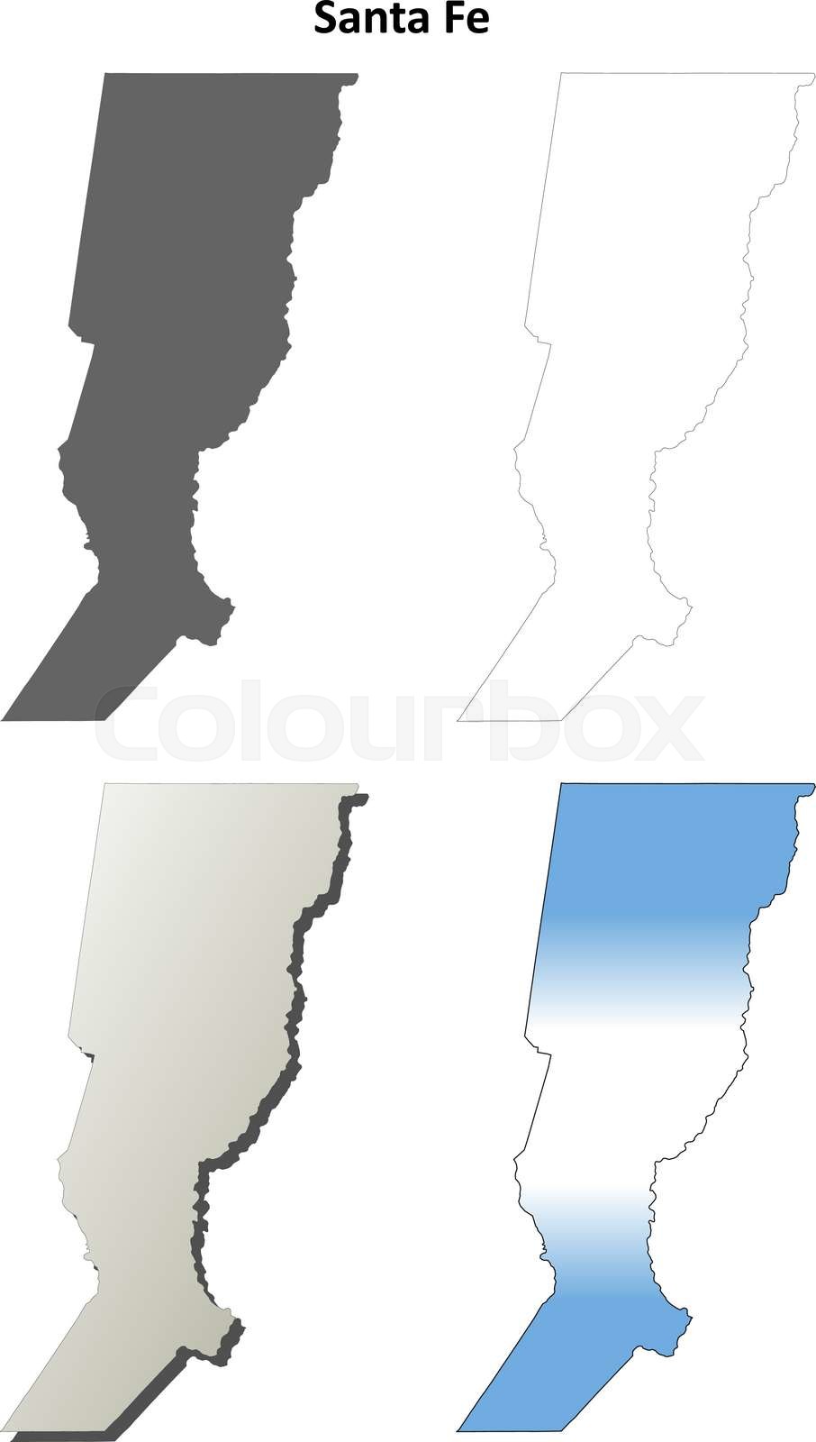 Santa Fe blank outline map set | Stock vector | Colourbox