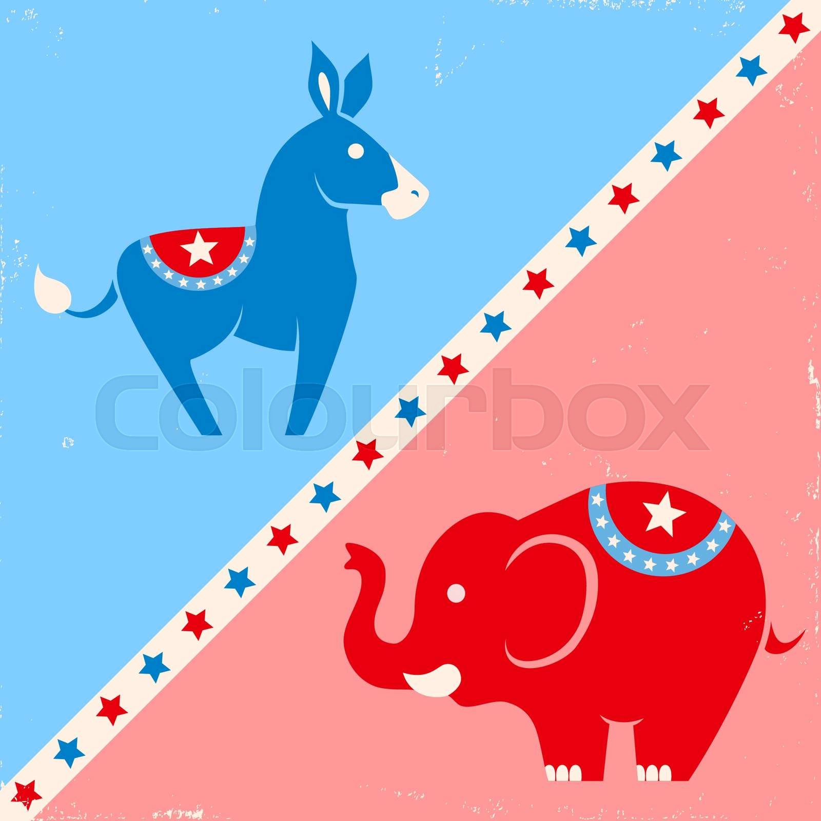 donkey and elephant Stock vector Colourbox