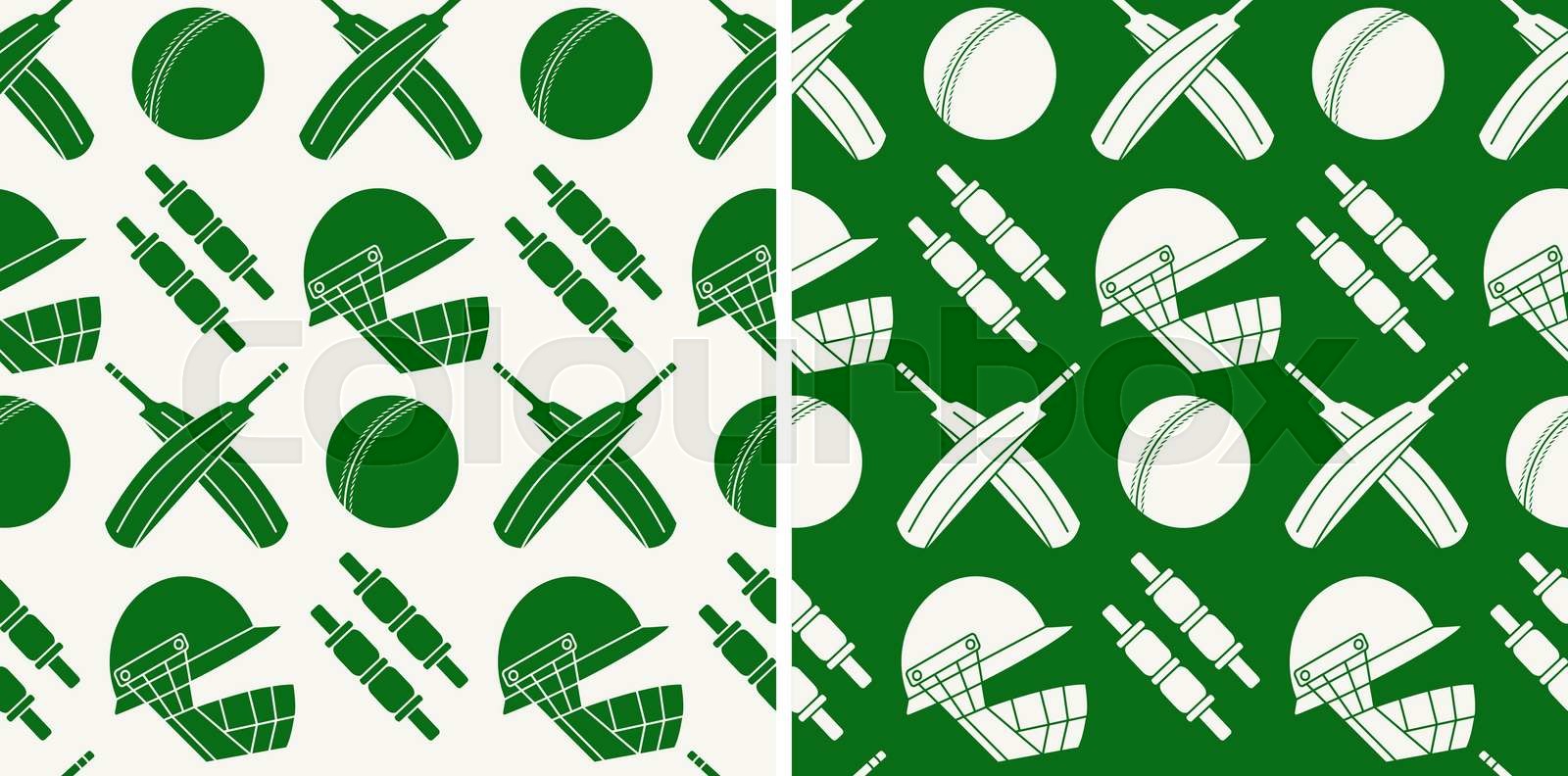 Seamless pattern with cricket game equipment | Stock vector | Colourbox